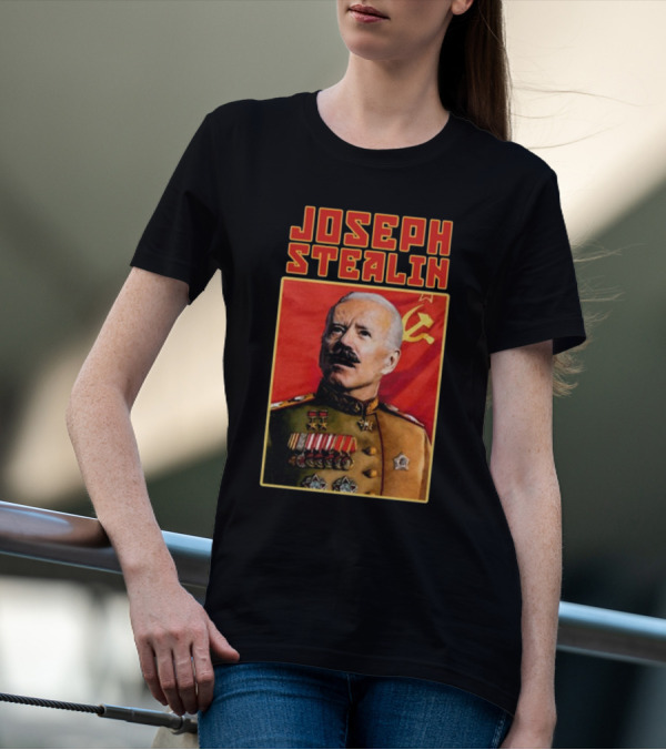Joseph Stealin Soviet Parody Stalin Uniform Red Flag T-Shirt