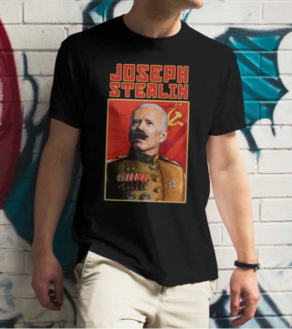 Joseph Stealin Soviet Parody Stalin Uniform Red Flag T-Shirt