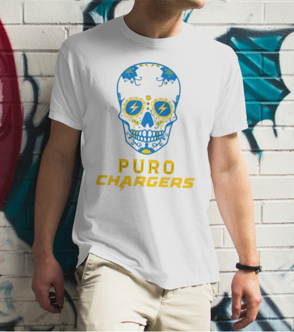 Puro Chargers Skull Lightning Bolt T-Shirt