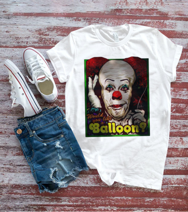 Would You Like A Balloon Clown Face Art By Nordacious T-Shirt