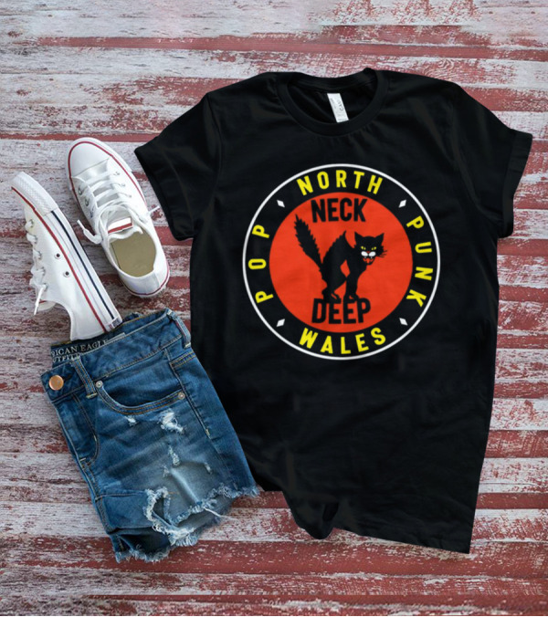 North Wales Neck Deep Pop Punk Cat T-Shirt