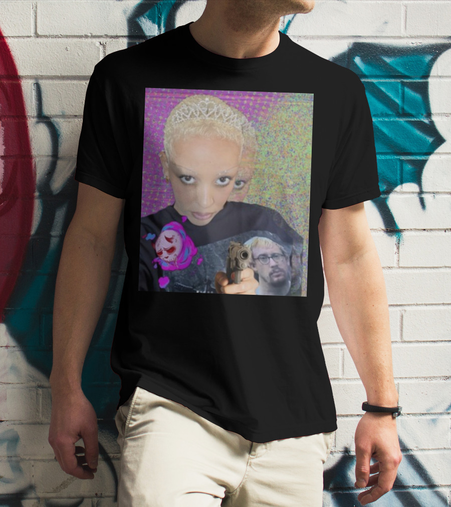 Doja Cat Sam Hyde Tiara Emoji Gun Sweater Multicolored Background T-Shirt