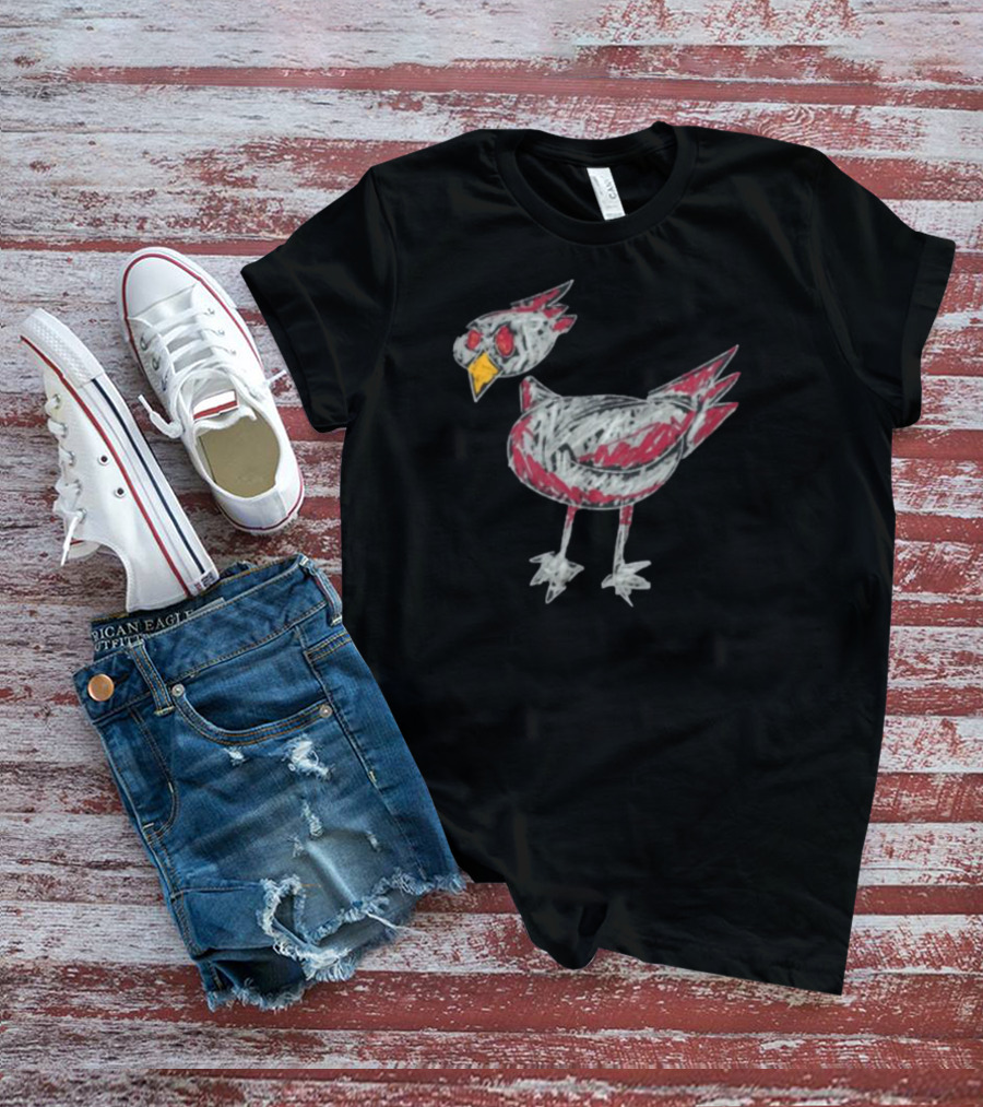 Drew A Picasso Childlike Cardinal Sketch T-Shirt