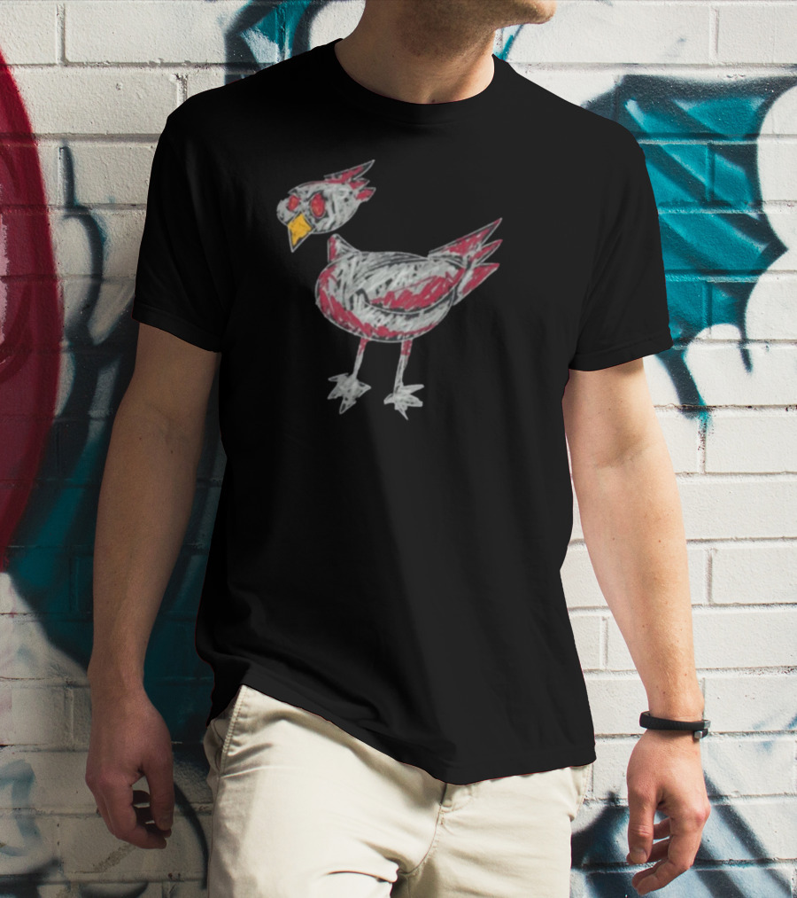 Drew A Picasso Childlike Cardinal Sketch T-Shirt