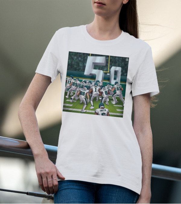 Jalen Hurts Brotherly Shove 5-0 Eagles Victory T-Shirt
