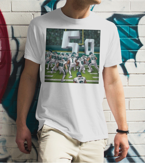 Jalen Hurts Brotherly Shove 5-0 Eagles Victory T-Shirt