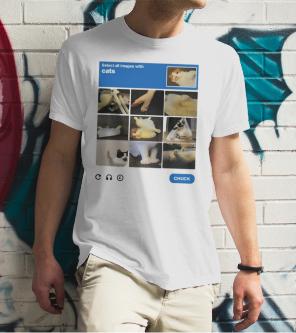 Select All Images With Cats By Soleilbyul I Am Not Robot T-Shirt