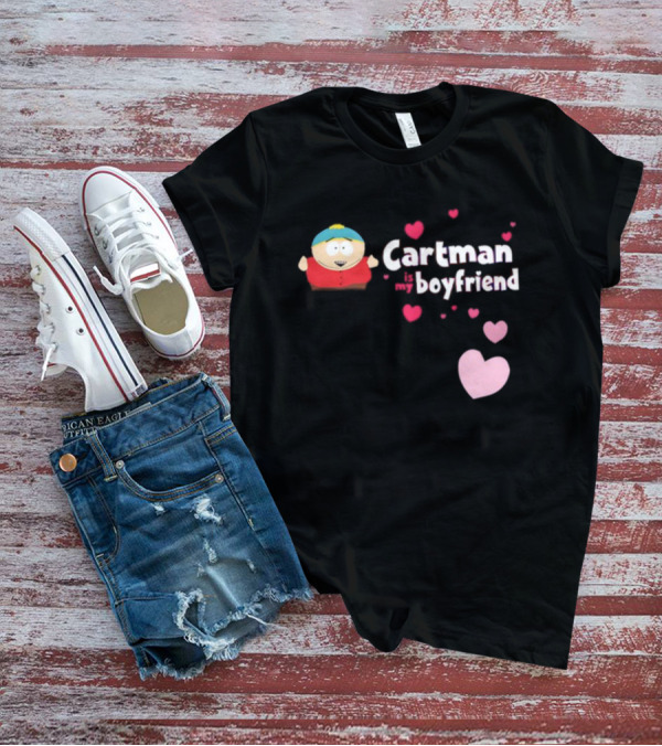 Cartman Is My Boyfriend Pink Hearts Cartoon Character T-Shirt