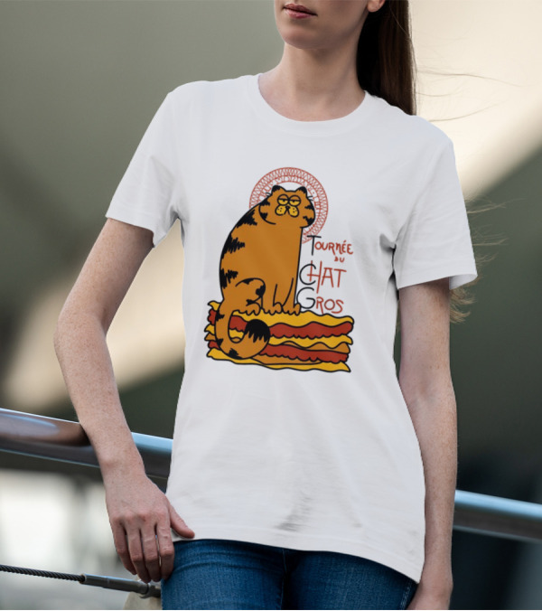 Tournée Du Chat Gros Garfield Art Nouveau T-Shirt