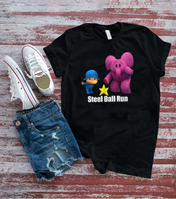 Pocoyo And Pink Elephant Star Steel Ball Run T-Shirt