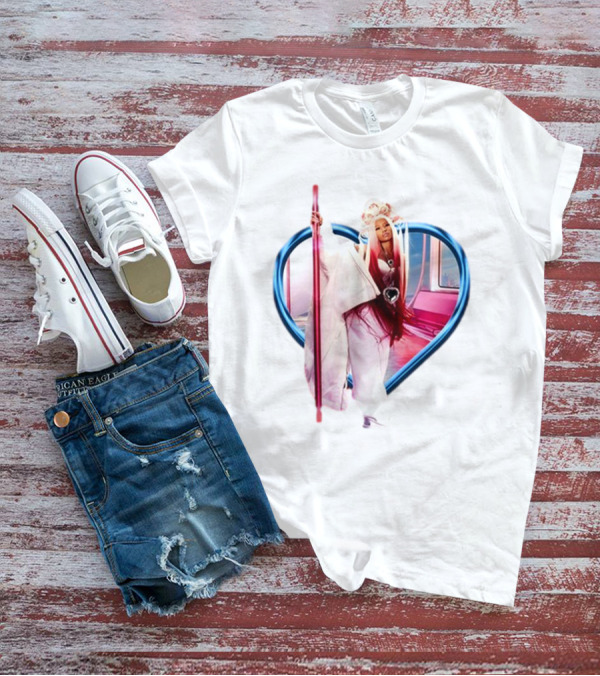 Nicki Minaj Heart Frame Pink Subway T-Shirt
