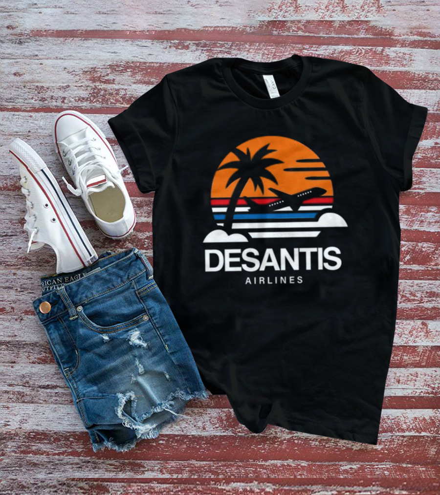 Prison Mitch DeSantis Airlines Midnightmitch Sunset Palm Plane T-Shirt