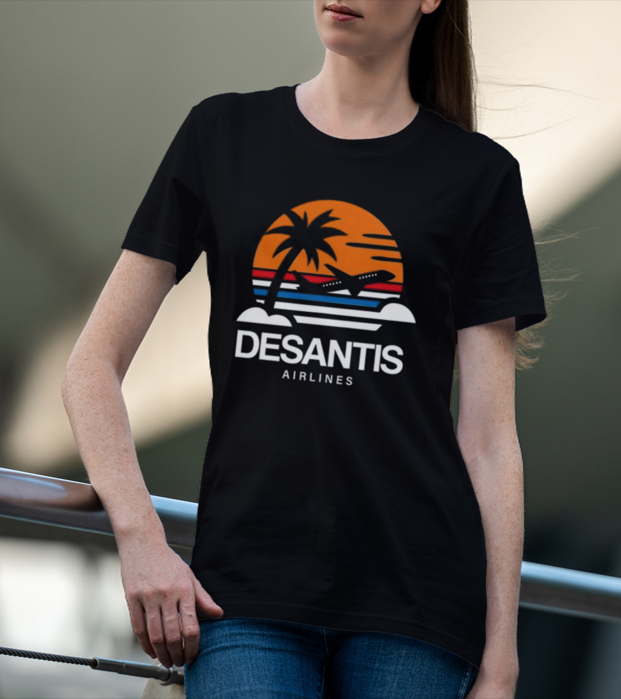Prison Mitch DeSantis Airlines Midnightmitch Sunset Palm Plane T-Shirt