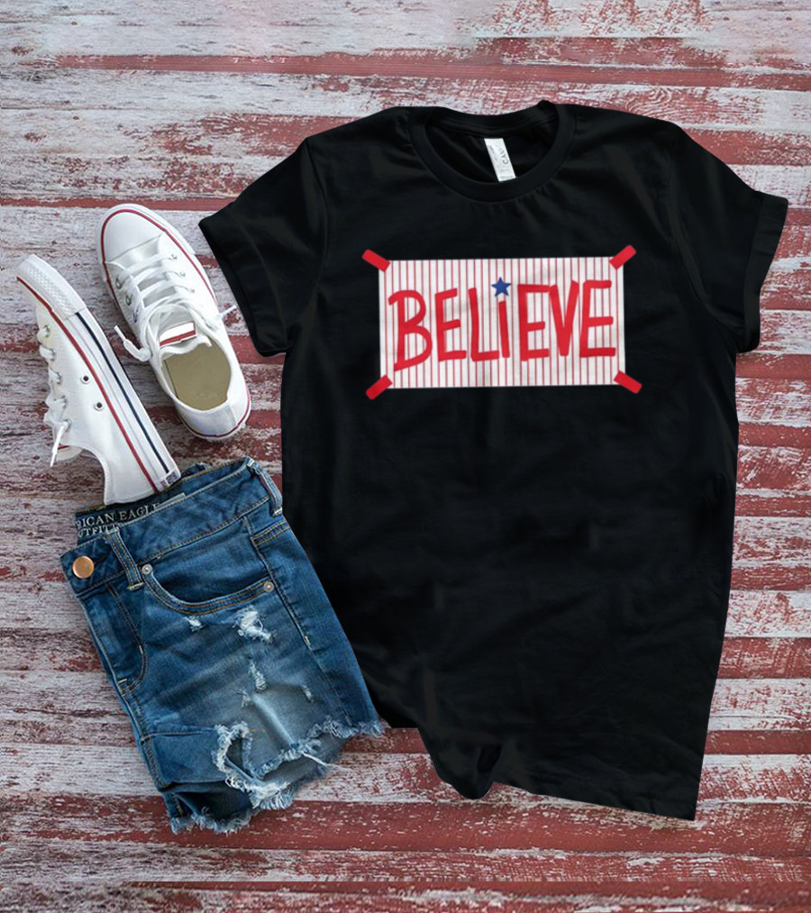 Philadelphia Believe Star Red Stripes T-Shirt