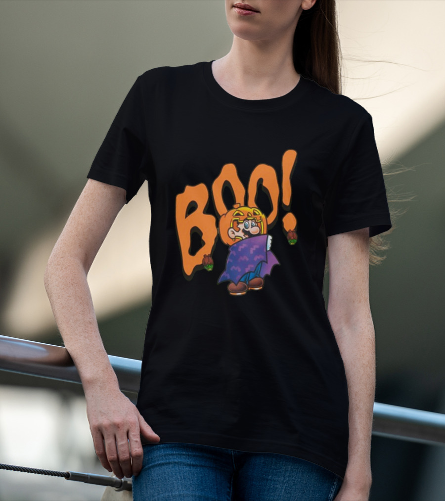 Nintendo NY Super Mario Boo Halloween Pumpkin Ghost Mario T-Shirt