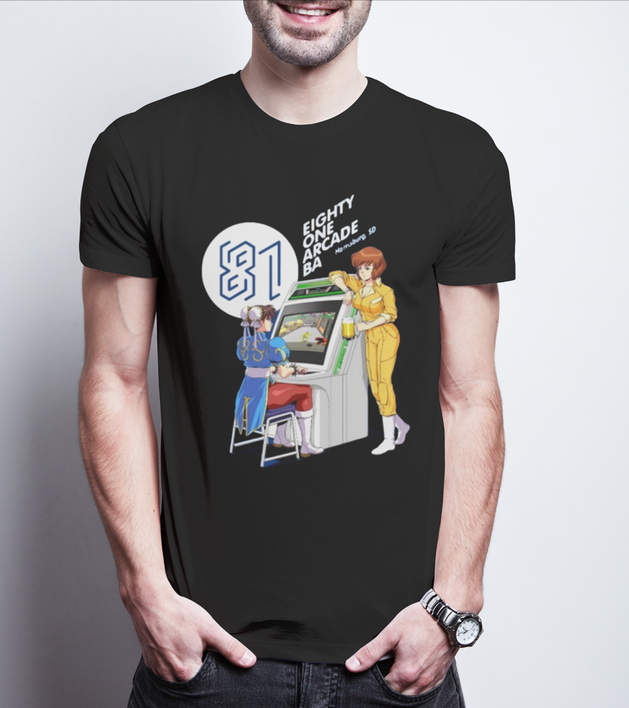 Eighty One Arcade Bar Harrisburg SD Jotego Retro Game Characters T-Shirt
