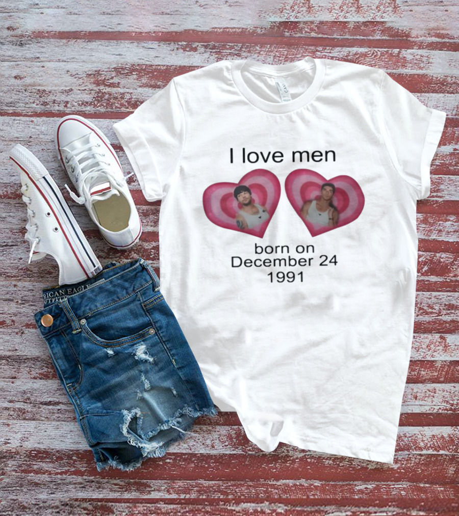 I Love Men Louis Tomlinson Born On December 24 1991 Heart Image T-Shirt
