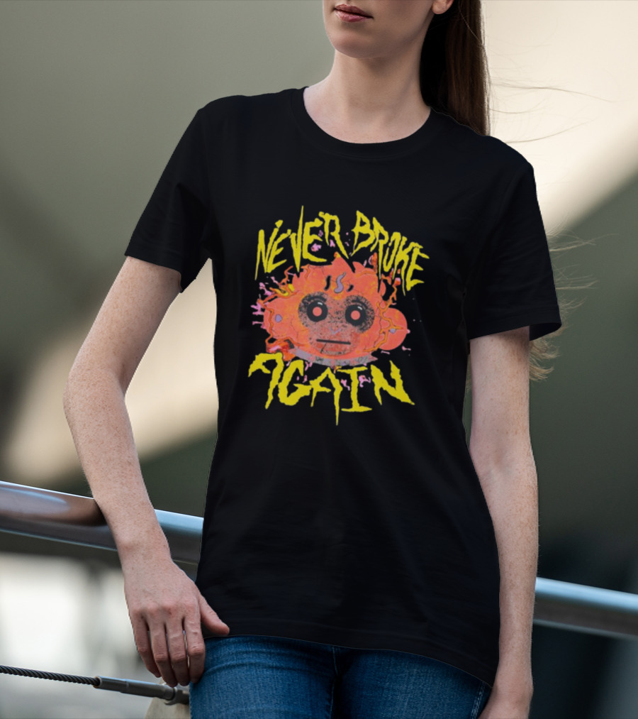 Never Broke Again Static Monkey Face With Graffiti T-Shirt