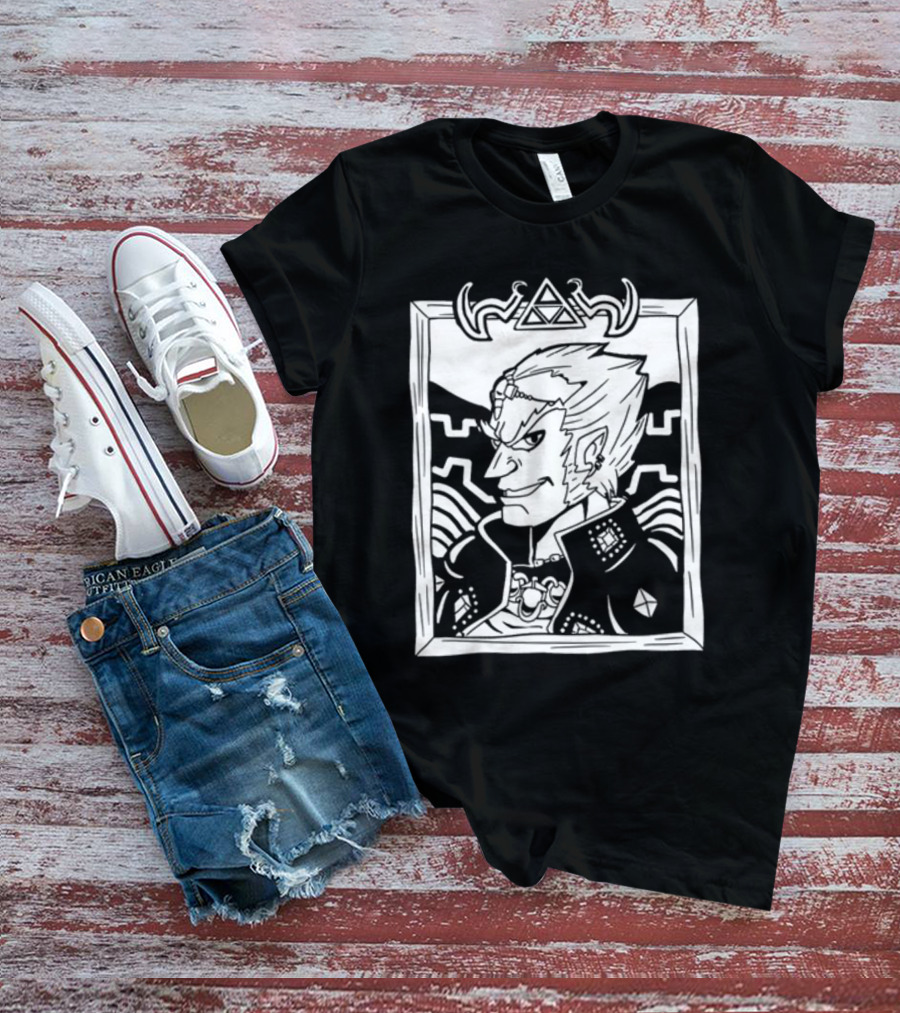 The Yetee Zelda Ganondorf Portrait Triforce Border T-Shirt