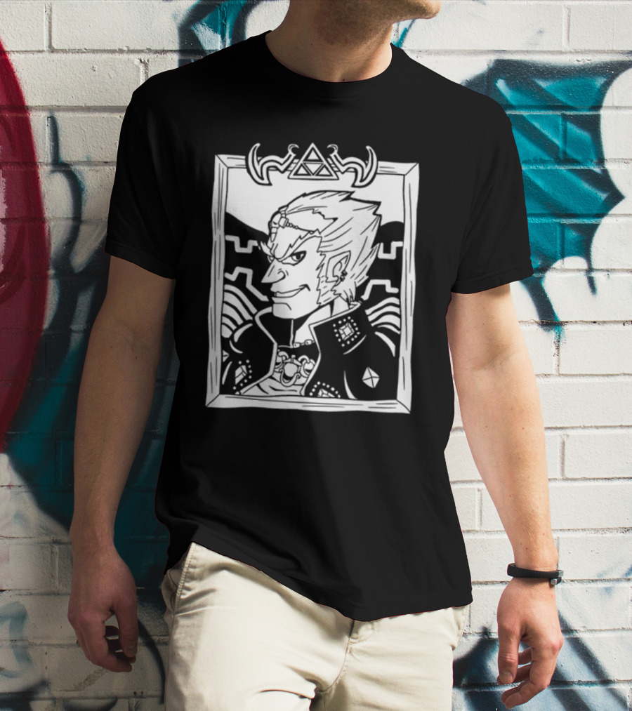 The Yetee Zelda Ganondorf Portrait Triforce Border T-Shirt