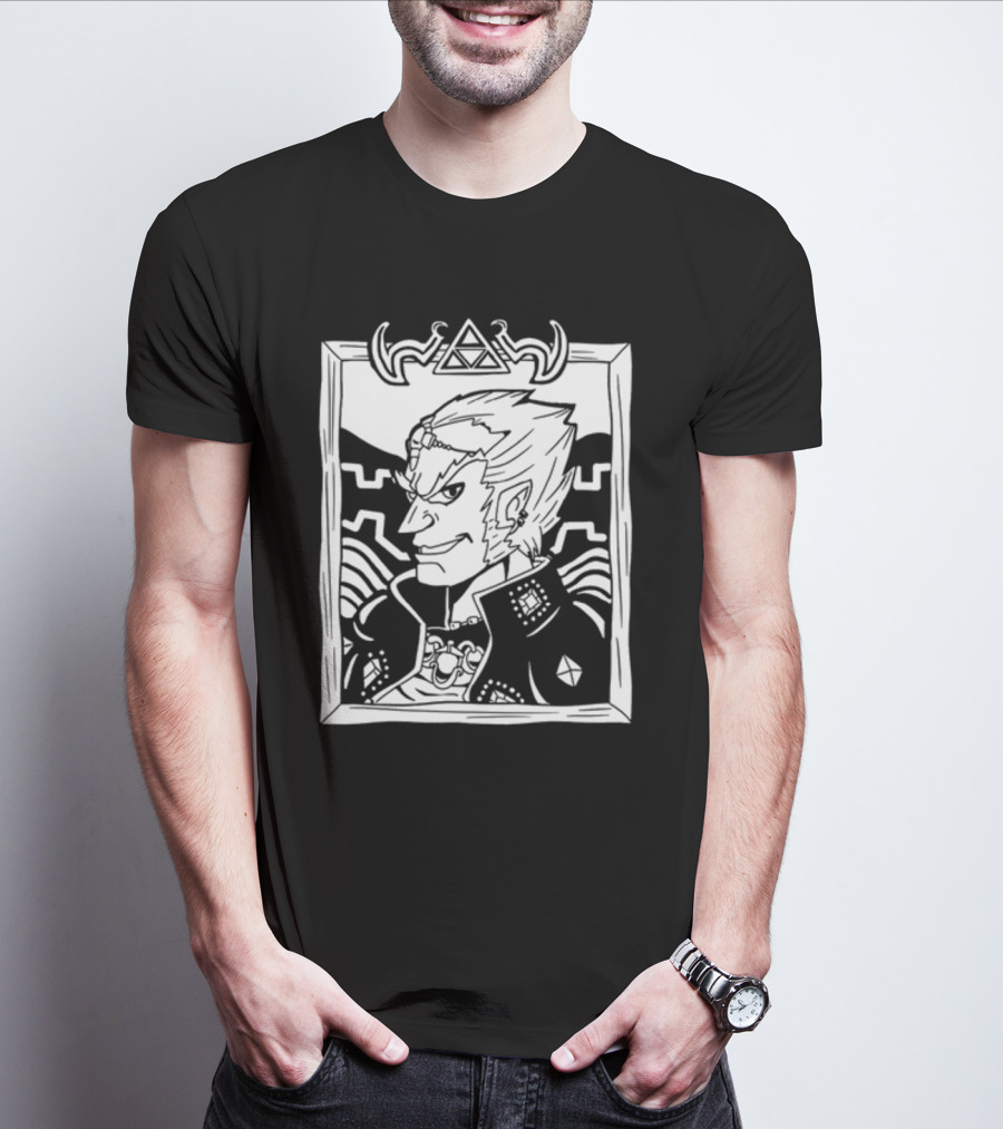 The Yetee Zelda Ganondorf Portrait Triforce Border T-Shirt