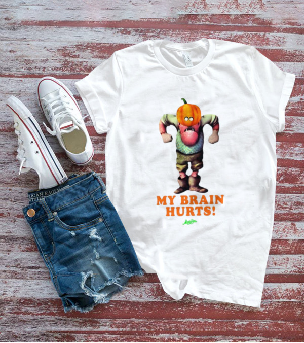 My Brain Hurts Halloween Pumpkin Head Character T-Shirt