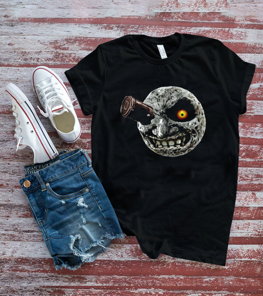 Hardshoppes Majora Moon Creepy Face With Telescope T-Shirt