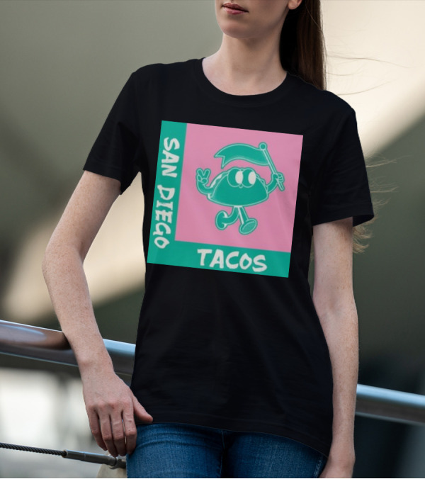 SAN DIEGO TACOS CARTOON FLAG T-Shirt