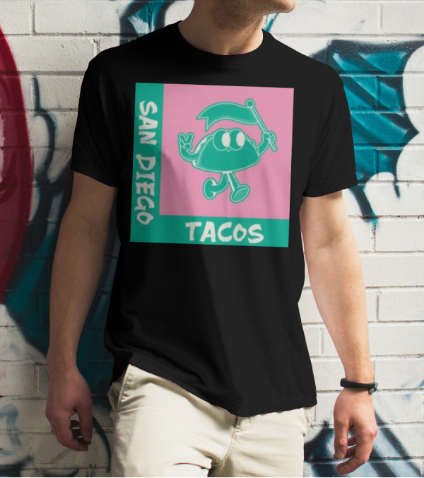 SAN DIEGO TACOS CARTOON FLAG T-Shirt