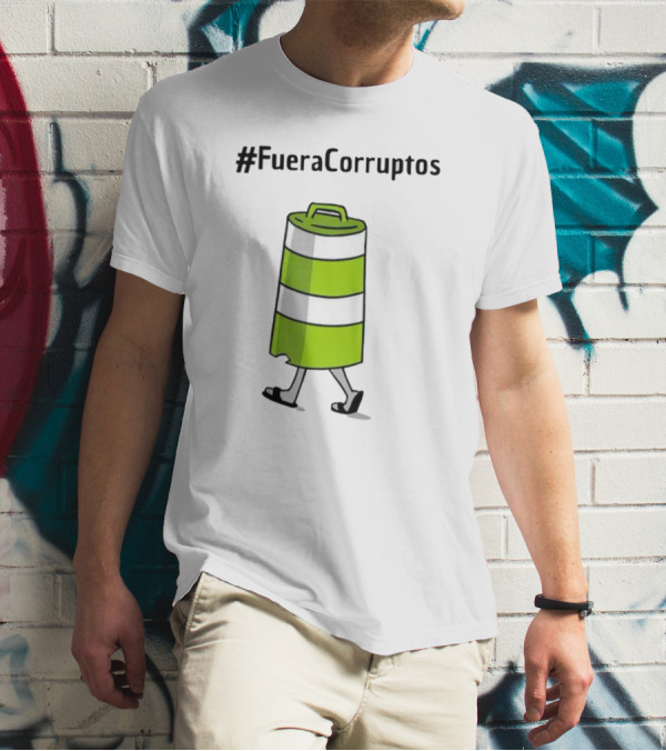 FueraCorruptos Paola Hurtado Walking Traffic Cone сartoon T-Shirt