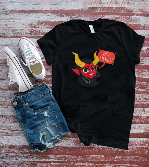 Hey Fiends Cute Demon Cartoon Character With Yellow Horns T-Shirt