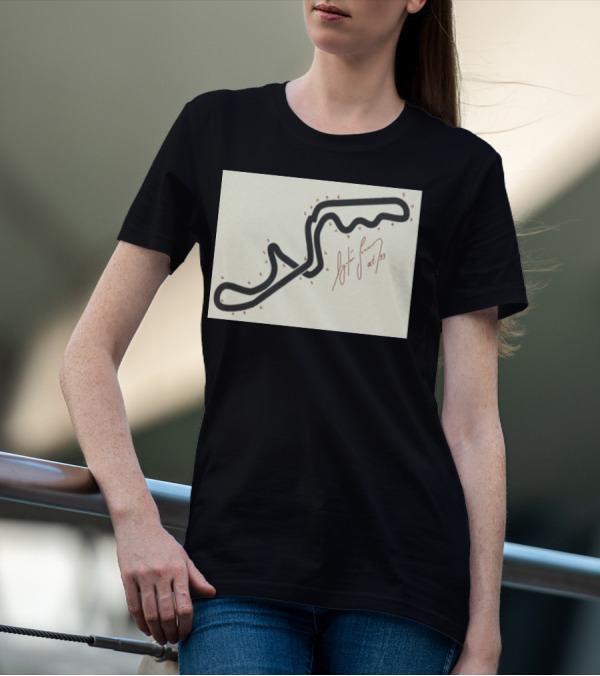 Ayrton Senna Hand-Drawn Suzuka GP 1993 Circuit Map Autograph T-Shirt