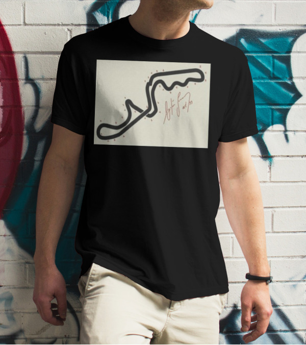 Ayrton Senna Hand-Drawn Suzuka GP 1993 Circuit Map Autograph T-Shirt