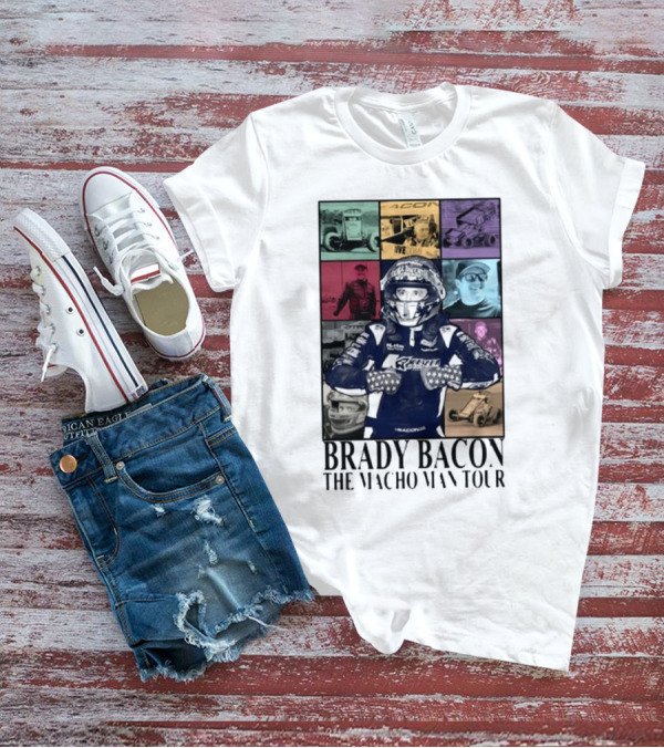 Brady Bacon Racing Iconography Collage The Macho Man Tour T-Shirt