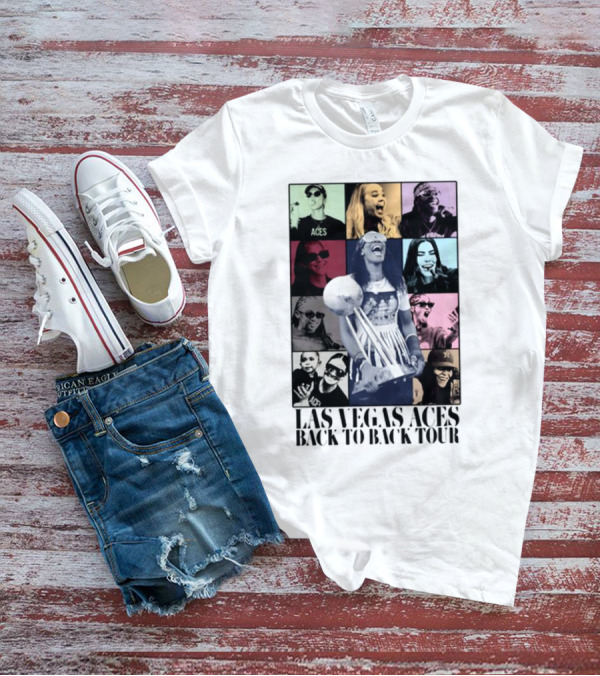 Las Vegas Aces Back To Back Tour Celebration Photography Collage T-Shirt