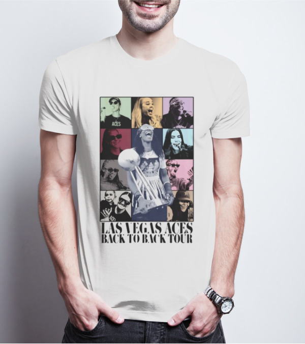 Las Vegas Aces Back To Back Tour Celebration Photography Collage T-Shirt