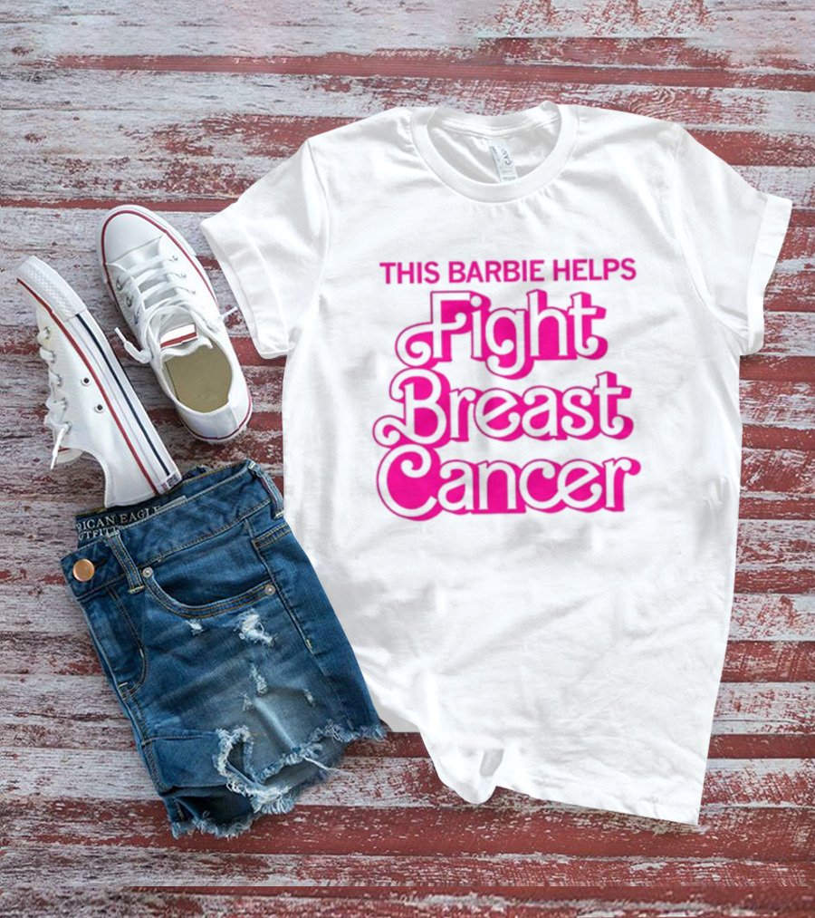 Raygunsite Barbie Breast Cancer Awareness Support T-Shirt
