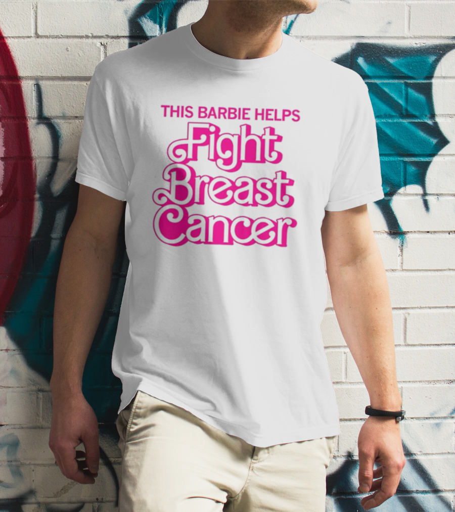 Raygunsite Barbie Breast Cancer Awareness Support T-Shirt