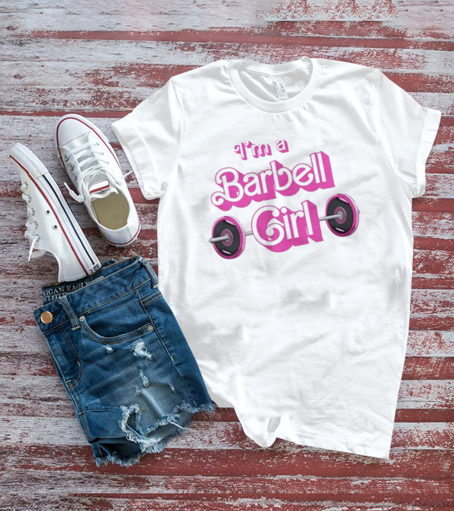 Papa Swolio I'm A Barbell Girl Pink Weightlifting T-Shirt