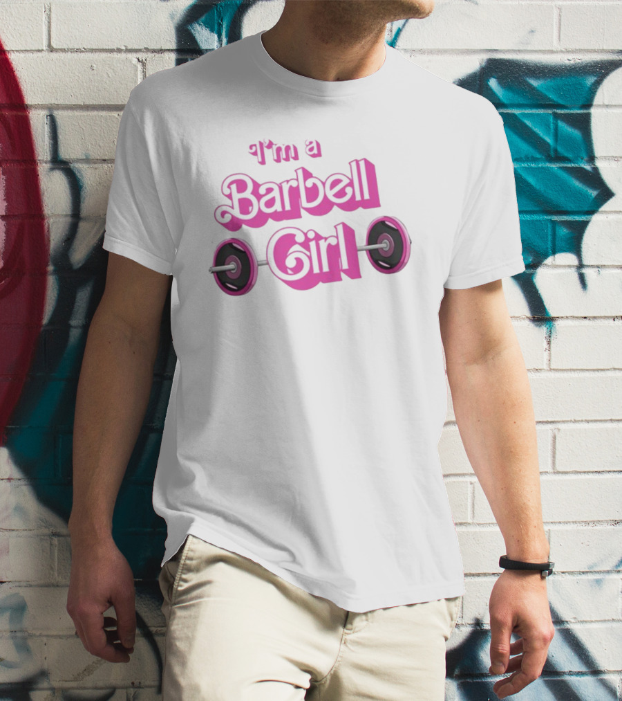 Papa Swolio I'm A Barbell Girl Pink Weightlifting T-Shirt