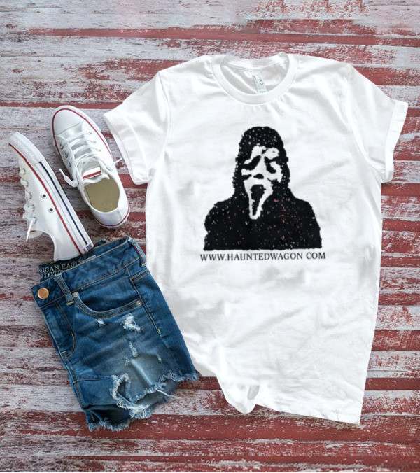 Haunted Wagon Horror Scream Mask Motif Www.hauntedwagon.com T-Shirt
