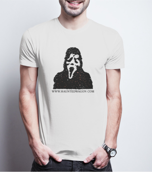 Haunted Wagon Horror Scream Mask Motif Www.hauntedwagon.com T-Shirt