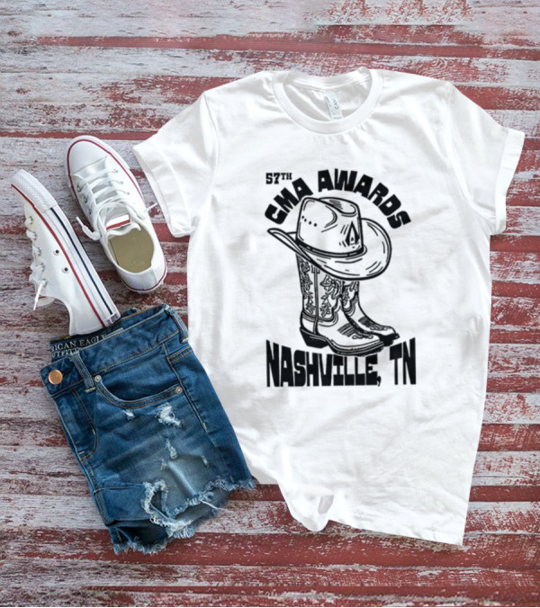 57th CMA Awards Nashville TN Cowboy Hat And Boots T-Shirt