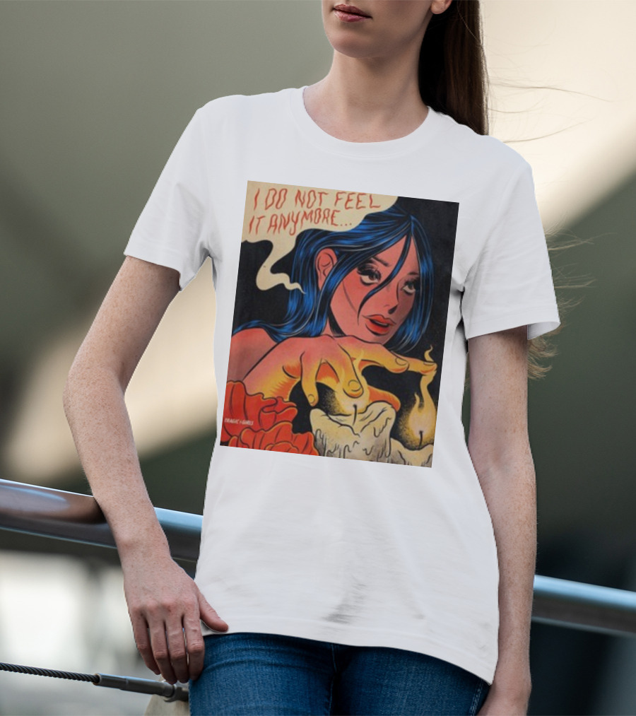 Tragicgirlsco I Do Not Feel It Anymore Blue-Haired Woman With Candles And Roses T-Shirt