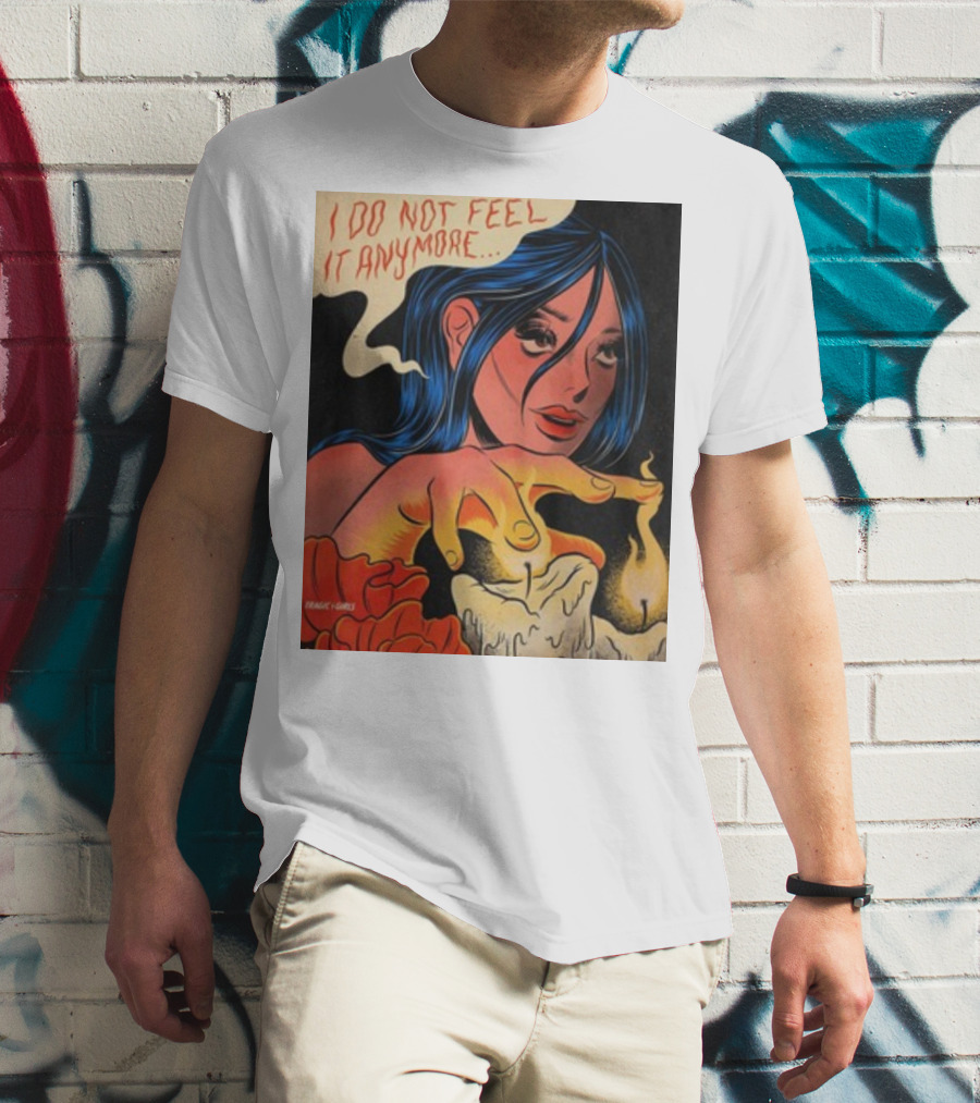 Tragicgirlsco I Do Not Feel It Anymore Blue-Haired Woman With Candles And Roses T-Shirt