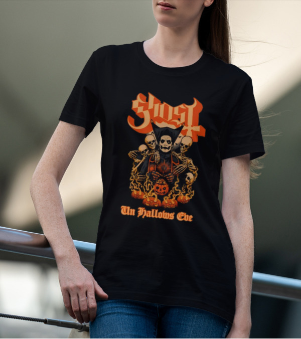 Ghost Papa Emeritus Iv Unhallows Eve Skeletons And Pumpkins T-Shirt