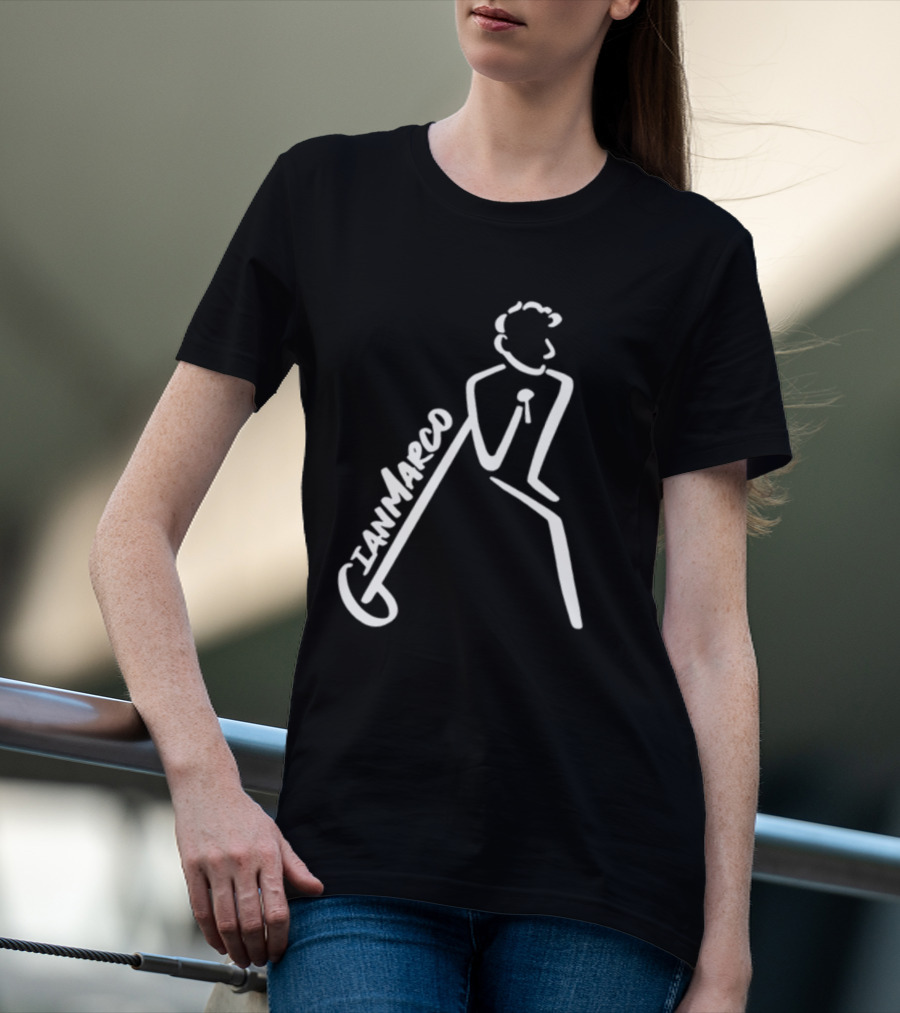 Gianmarco Leaning In GianMarco Microphone Icon Outline T-Shirt