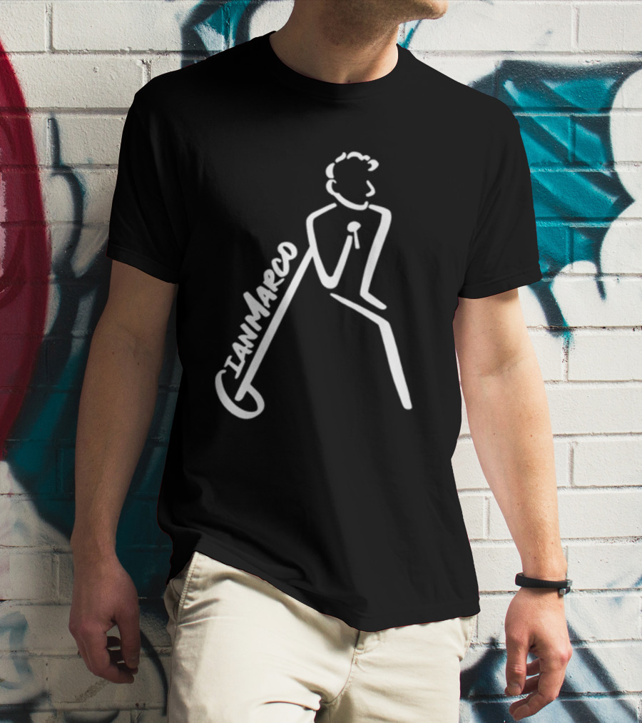 Gianmarco Leaning In GianMarco Microphone Icon Outline T-Shirt