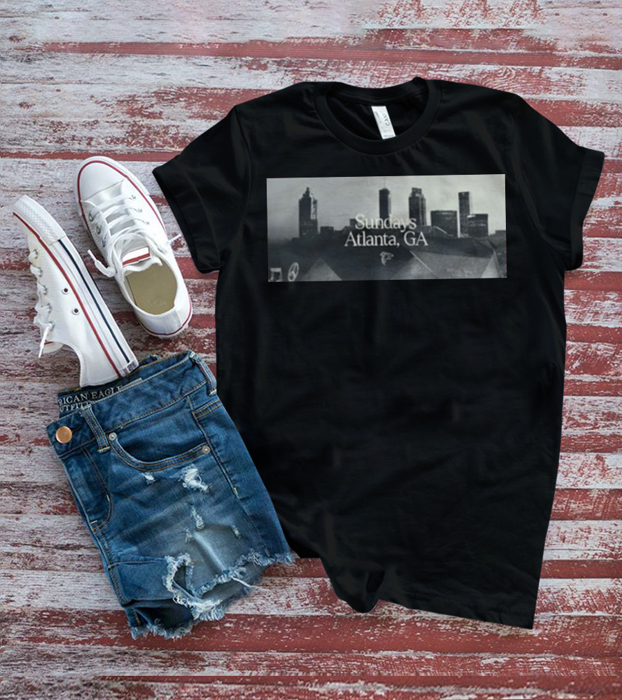 Sundays Atlanta GA Skyline With Football Stadium And Cityscape T-Shirt