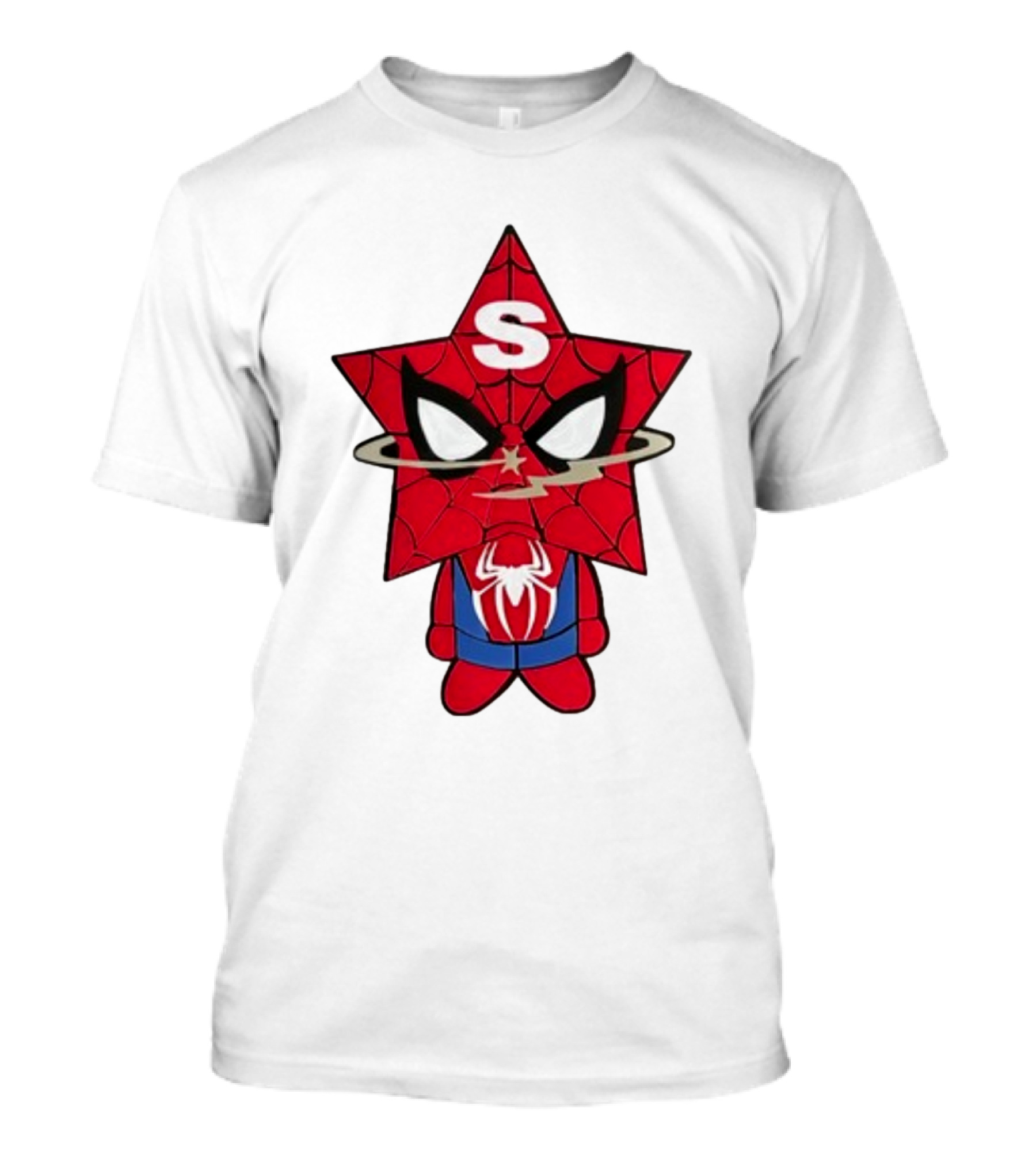 Star Character With Superhero Web Icon And Red Suit T-Shirt